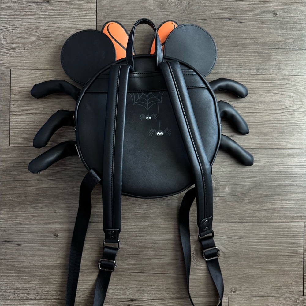 Loungefly Orange Spider Web Backpack View 2